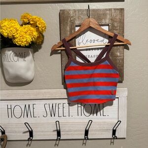 FREE PEOPLE All Clear Striped Cami - Scarlet Combo